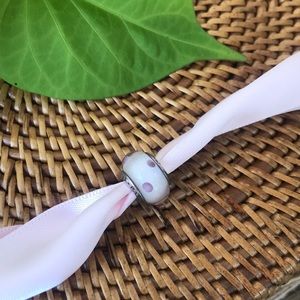 Pandora Retired Murano Glass Bead, Pink Polka Dot